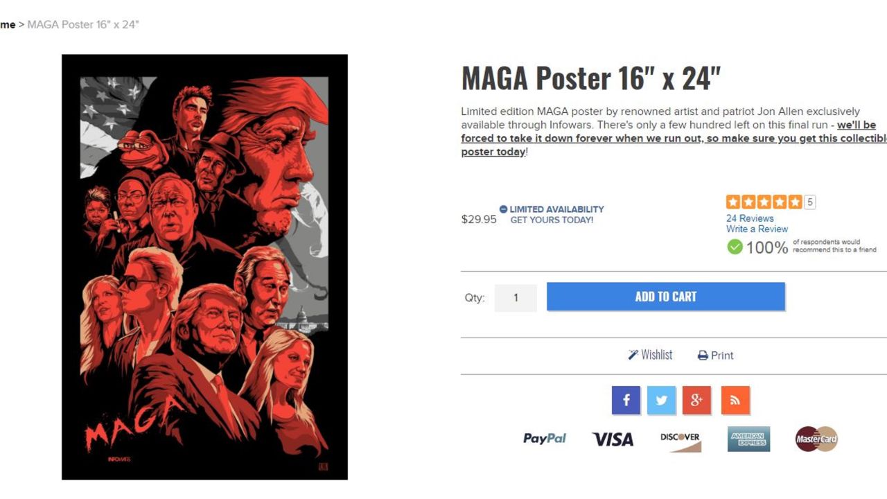 The poster, as shown in the Infowars online store. 