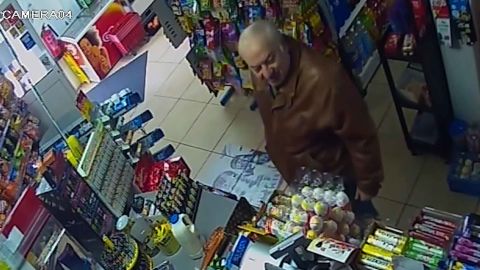 Surveillance footage shows Sergei Skripal shopping at a convenience store days before he was poisoned.