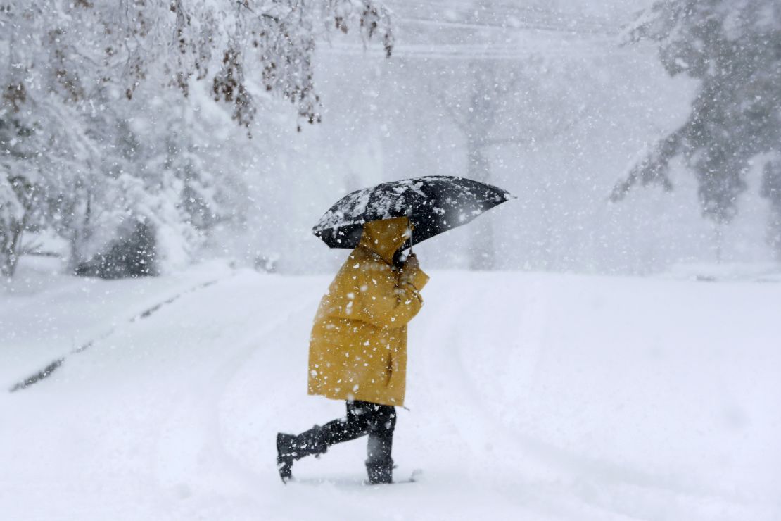 A recent snow storm in Morristown, New Jersey.