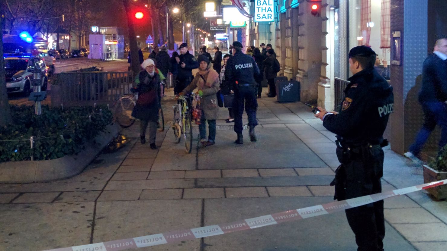 The scene of a stabbing in Vienna, Austria. 