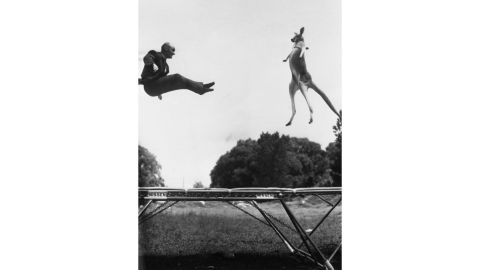 George Nissen was a gymnast credited as inventor of the trampoline in the 1930s. As a high school teenager, he and his coach devised a bouncing rig made of "scrap steel and tyre inner tubes for his act in the Iowa Hawkeye Circus," wrote <a href="http://www.nytimes.com/2012/09/30/magazine/who-made-that-trampoline.html" target="_blank" target="_blank">The New York Times</a>, with the <a href="http://www.latimes.com/sports/more/la-me-george-nissen10-2010apr10-story.html" target="_blank" target="_blank">Los Angeles Times</a> mentioning canvas in the invention, too. It enabled Nissen to complete back somersaults, and the two went on to found a company to manufacture a version. Nissen trademarked "trampoline" (after the Spanish "springboard") and continued to revise his design (here's his <a href="http://pdfpiw.uspto.gov/.piw?Docid=02370990&homeurl=http://patft.uspto.gov/netacgi/nph-Parser%3FSect1%3DPTO1%2526Sect2%3DHITOFF%2526d%3DPALL%2526p%3D1%2526u%3D%25252Fnetahtml%25252FPTO%25252Fsrchnum.htm%2526r%3D1%2526f%3DG%2526l%3D50%2526s1%3D2370990.PN.%2526OS%3DPN/2370990%2526RS%3DPN/2370990&PageNum=&Rtype=&SectionNum=&idkey=NONE&Input=View+first+page" target="_blank" target="_blank">1945 patent</a>). The most famous image of Nissen came in 1960, when he trained a kangaroo called Victoria to bounce along with him in on a trampoline set up in Yonkers, New York.