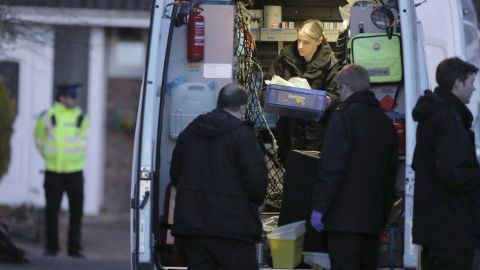 Police activity in Salisbury, England Wednesday March 7, 2018, around the home of former Russian double agent Sergei Skripal.
