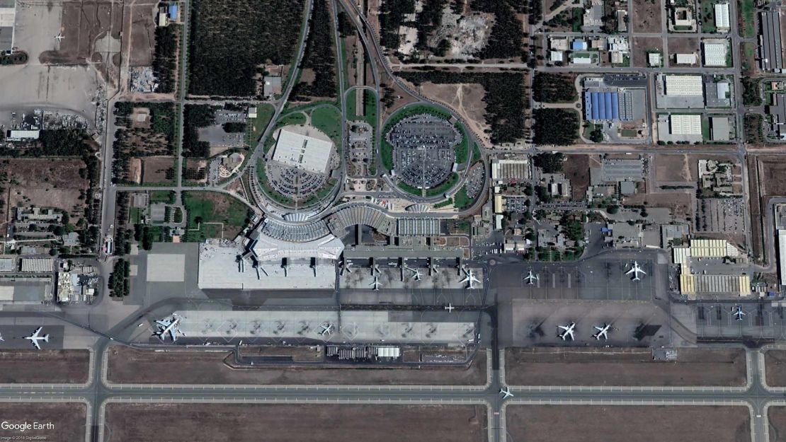 Satellite image of Casablanca Mohammed V International Airport, Morocco.