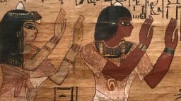 Merit, a woman who lived around 3400 years ago during Egypt's New Kingdom period. She died at the age of 25 from causes unknown. The boxes that contained her toiletries and other possessions are painted with images of a confident woman side by side with her architect husband, Kha, giving offerings to the gods.