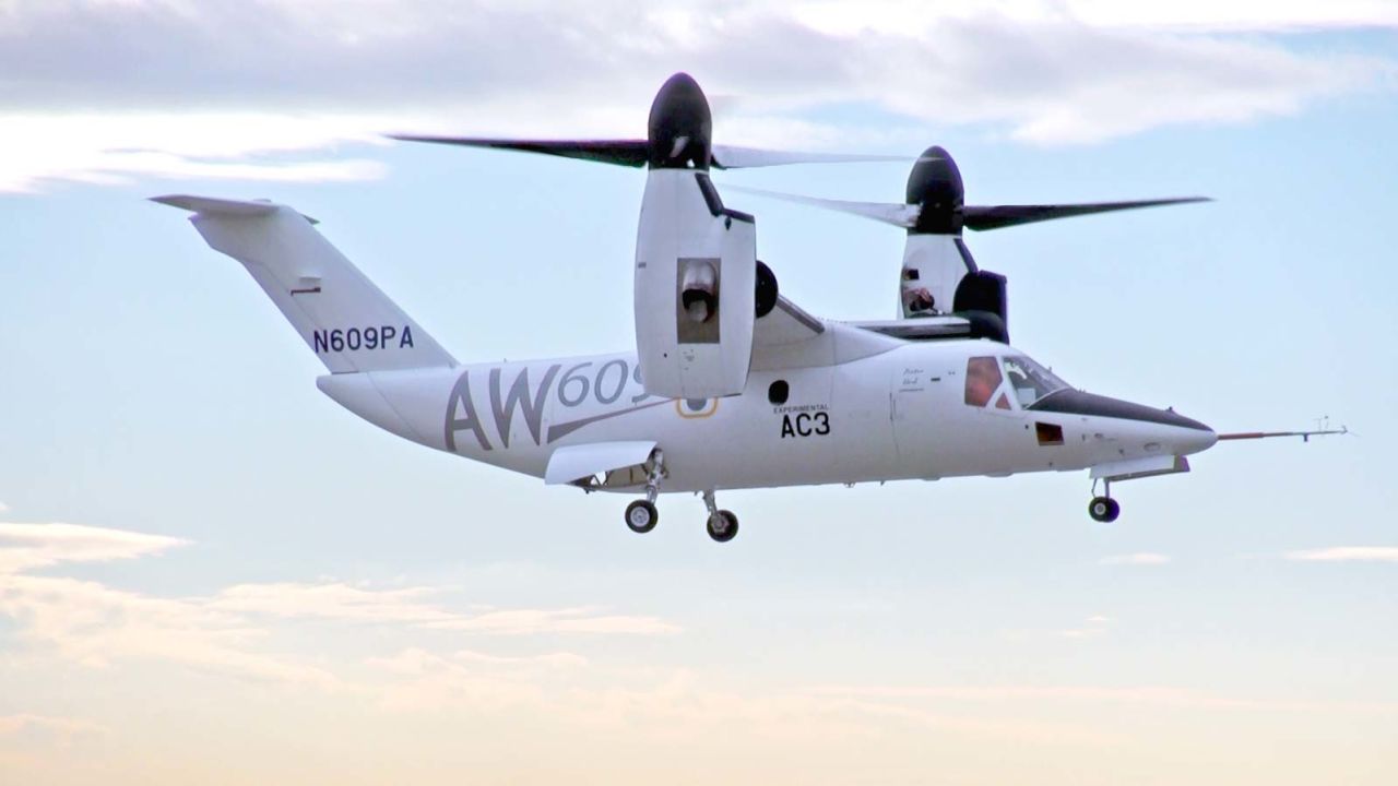 The AW609 incorporates elements of both airplane and helicopter design. 