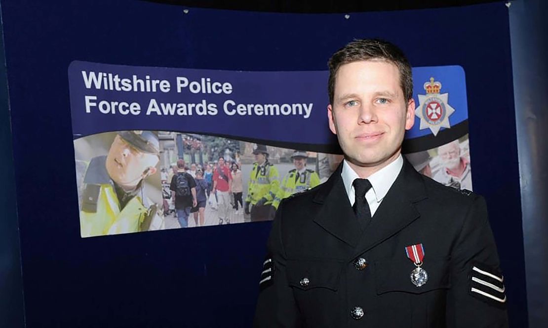 Wiltshire Detective Sergeant Nick Bailey, the police officer who was left seriously ill after suffering from a nerve agent attack on a former Russian spy and his daughter in the UK.