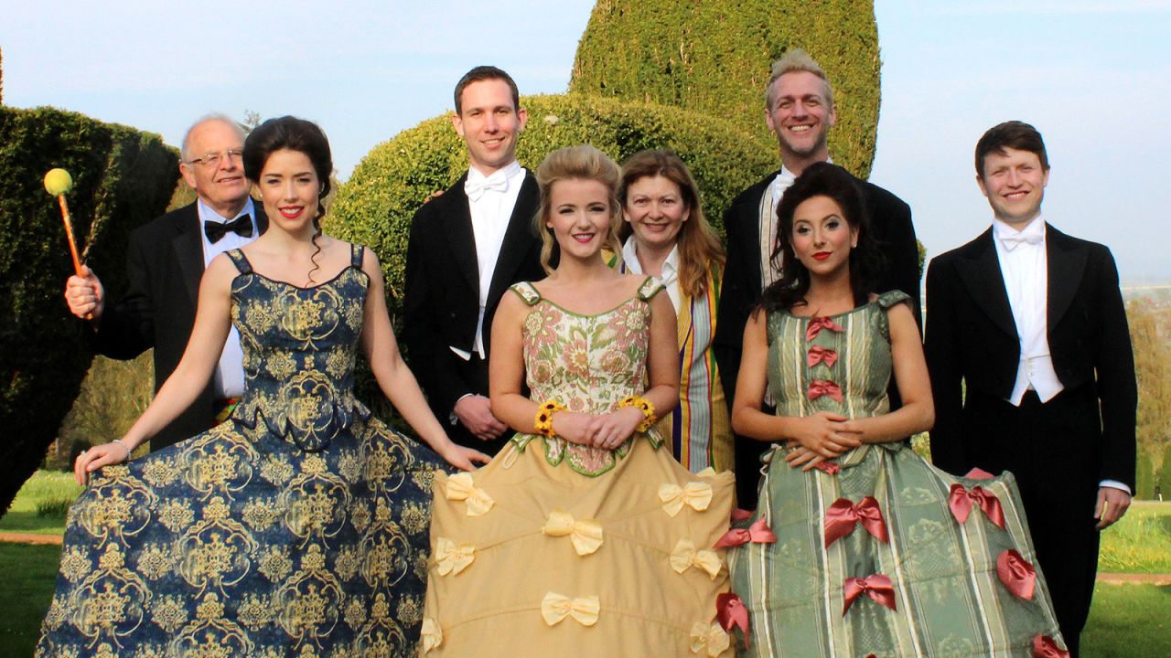 Every year Fingask Castle's owners, Andrew and Helen Threipland -- pictured here with the cast -- put on a musical revue called the Fingask Follies. They conceive the theme, audition performers, commission writers, direct the show and organize a tour of big houses and small theatres around the country. 