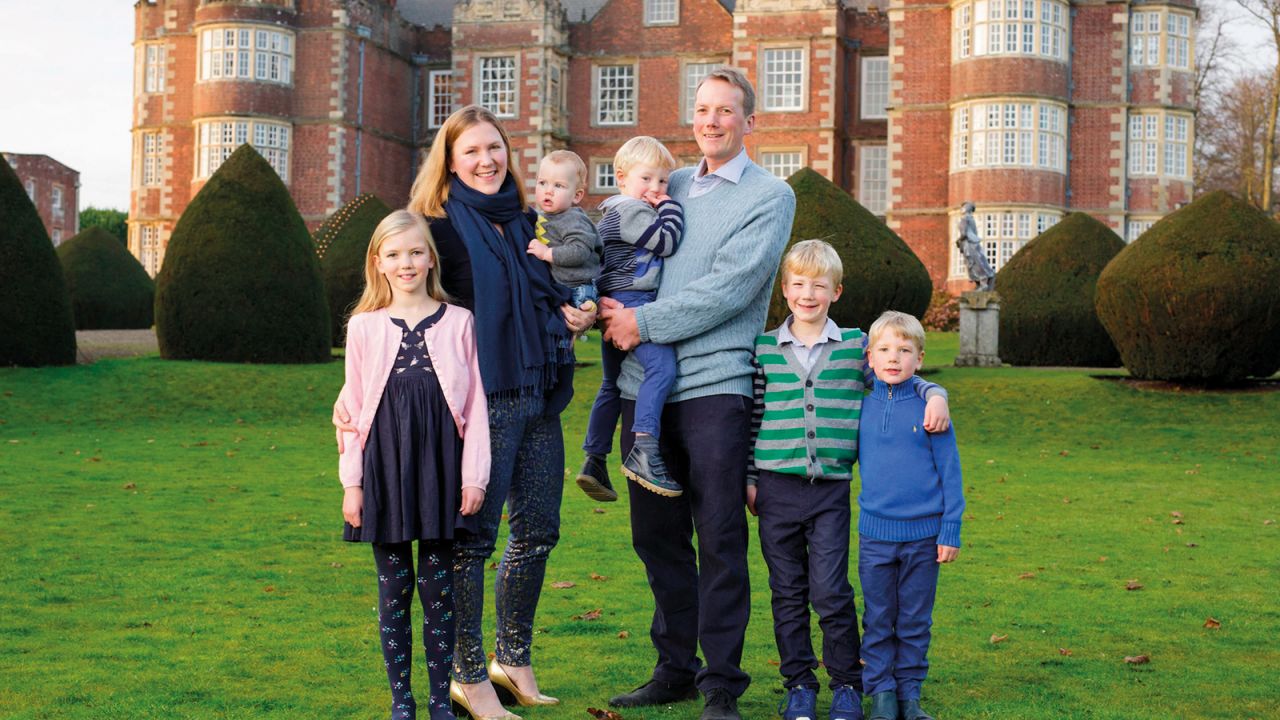 Simon and Olivia Cunliffe-Lister with their children Islay (11), Joss (9), Otis (7), Inigo (5) and Sholto (2). 