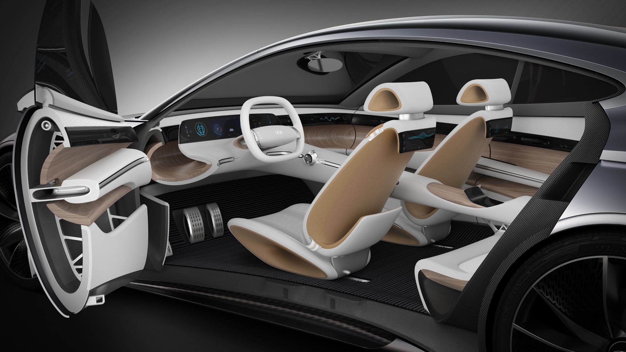 French for "common thread," Hyundai claim Le Fil Rouge is a car that connects Hyundai's past, present and future designs. 