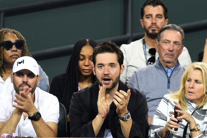 Williams was cheered on by husband and Reddit co-founder Alexis Ohanian (left) and longtime agent Jill Smoller. 