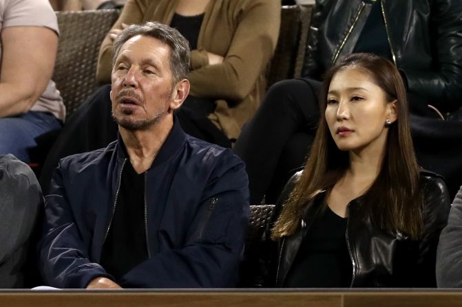 Oracle co-founder and Indian Wells tournament owner Larry Ellison (left) was another in the crowd and he watched Williams win the final three games of the match to advance. 
