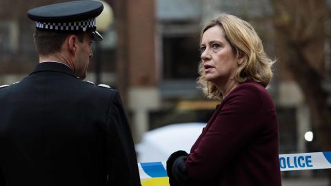 UK Home Secretary Amber Rudd is shown a scene connected to the nerve agent attack on Friday morning.