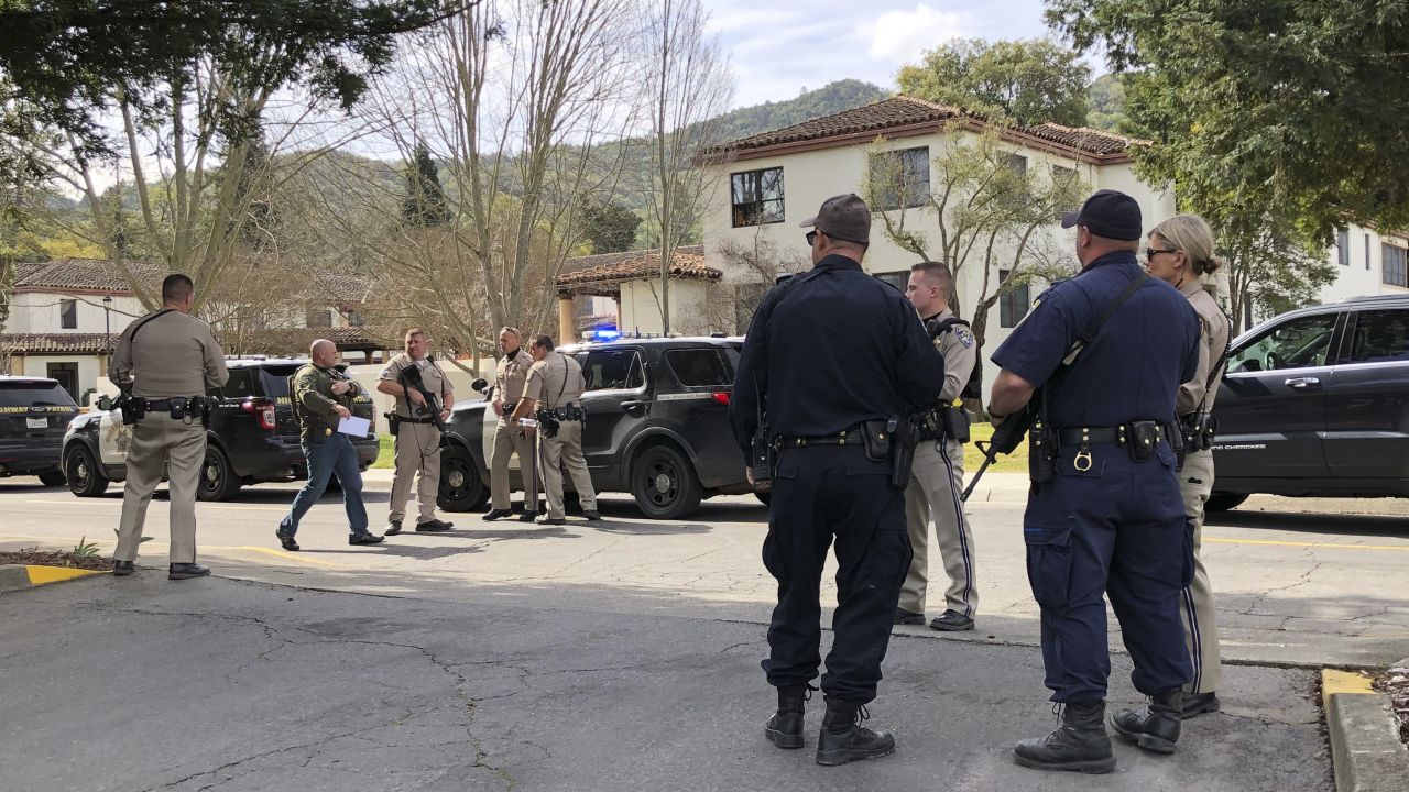 Officers are at the scene Friday at the Veterans Home of California in Yountville.