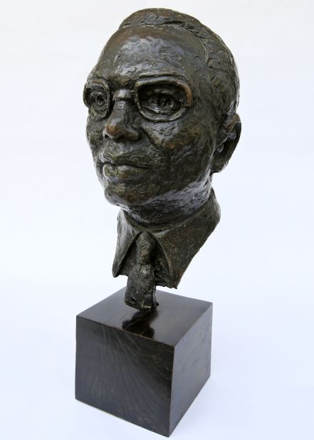 Bust of Dennis Osadebay 41 x 21 x 25.5cm (16 1/8 x 8 1/4 x 10 1/16in).