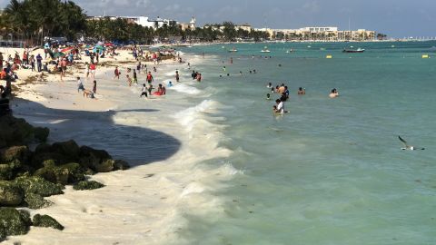 The beach at the Playa del Carmen in Quintana Roo state, Mexico.