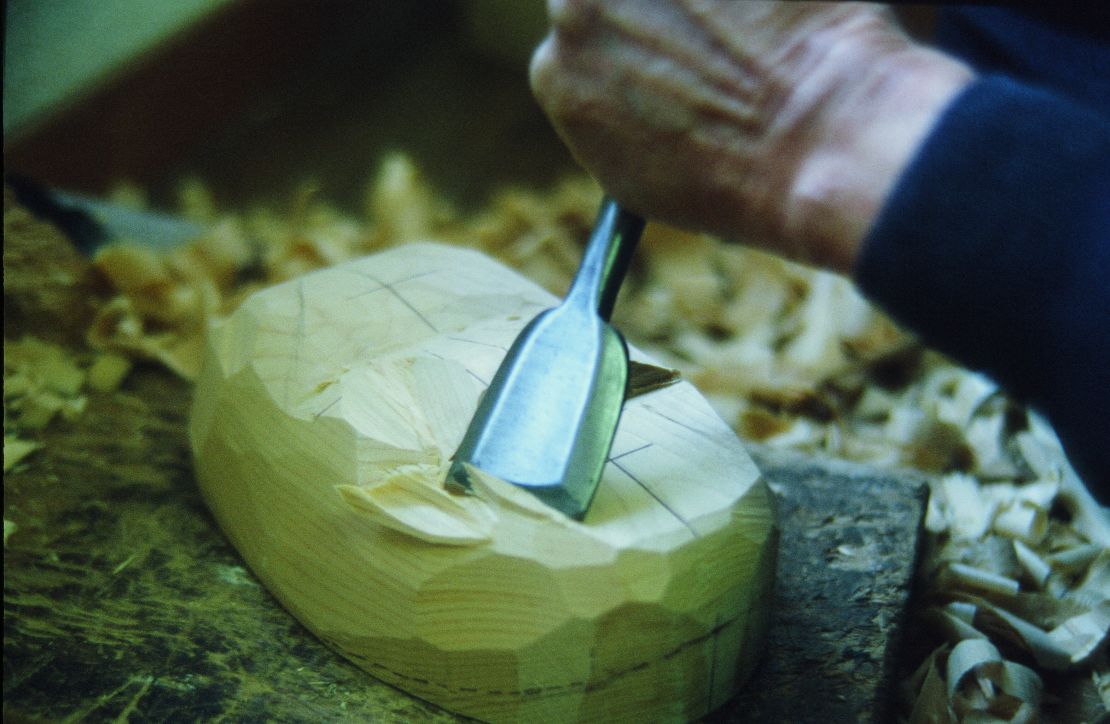 Masks carved from blocks of cypress are a key part of the Noh tradition, representing figures like demons and monks. 