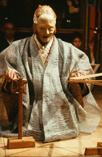 "A Noh mask is the face of an actor and can never be parted (from it)," Morita said. "Actors puts them on inside the dressing room and the performance starts from there. Most people only see the performance on stage, but actors are already immersed in their roles from when they first face the mirror."