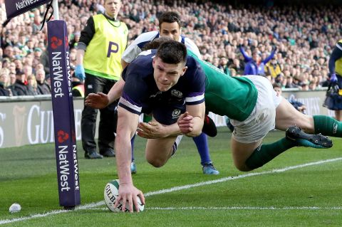 Scotland, suffering a first defeat in three games, got its sole try through wing Blair Kinghorn.
