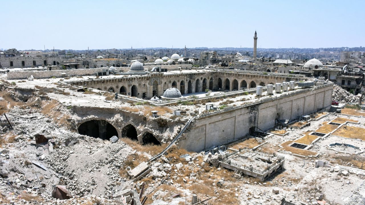 Aleppo's Great Umayyad Mosque, pictured on July 22, 2017.