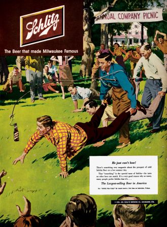 "The aim of this campaign was to show how populist Schlitz beer was and how it was ingrained in all aspects of American life, including the company party."