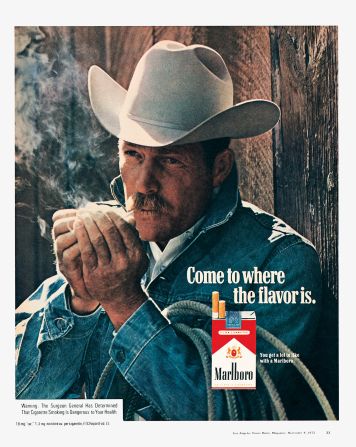 "Marlboro have been very clever in their use of iconic Western imagery to sell cigarettes. Once (the) Marlboro Man was established, they could have shown just a belt buckle and the word Marlboro to make an ad."