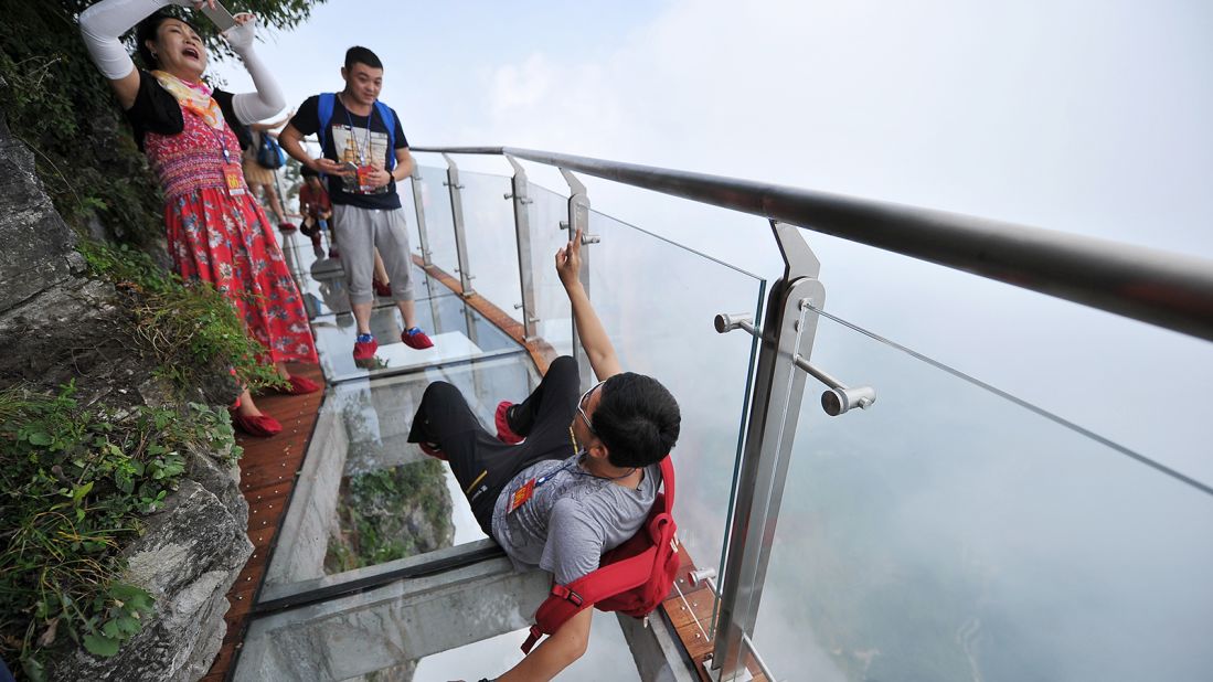 <strong>Tianmen Mountain, Hunan: </strong>Not content with just one glass-bottomed walkway, Tianmen Mountain in Hunan province, southern China, has three. 
