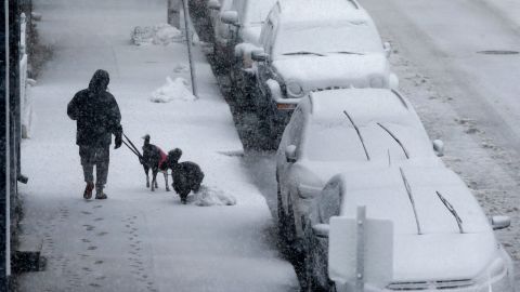 Heavy snowfall seen in Boston following the third nor'easter of the month.