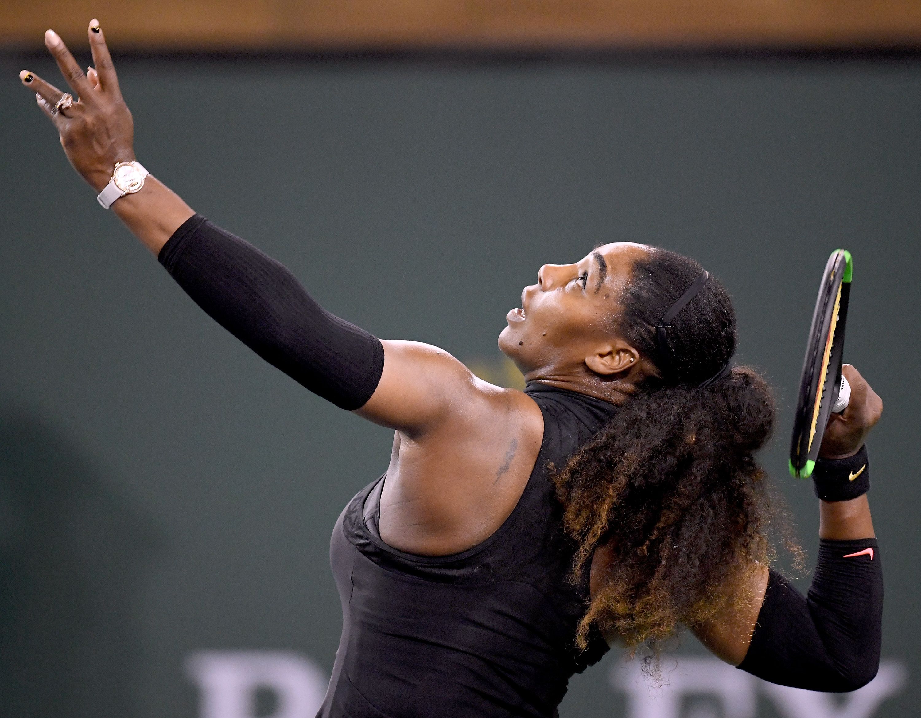 Meanwhile, Serena's serve -- usually her biggest weapon -- wasn't working as well as it has in the past. She only won half of her service points. 