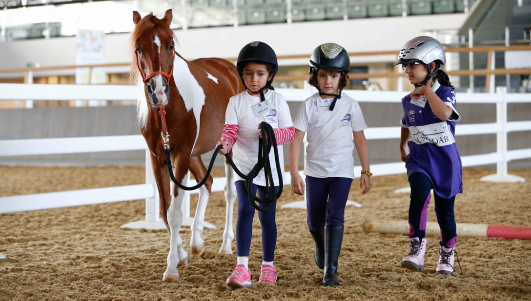 <strong>Junior riders: </strong>The center also has an equine education center, aimed at teaching local kids riding skills and nurturing the next generation of Arabian horse experts.