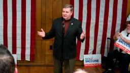 ELIZABETH, PA - MARCH 12: Rick Saccone, Republican Congressional candidate for Pennsylvania's 18th district, speaks at a campaign rally at the Blaine Hill Volunteer Fire Department, March 12, 2018 in Elizabeth, Pennsylvania. Saccone is running in a tight race for the vacated seat of Congressman Tim Murphy against Democratic candidate Conor Lamb. Voters will head to the polls on Tuesday for the special election. (Photo by Drew Angerer/Getty Images)