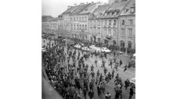 ** TO GO WITH STORY BC POLAND JEWISH PURGE BY RYAN LUCAS ** FILE ** A March 1968 black and white file photo showing people running away as police attack near the Warsaw University during student riots. The 1968 student riots in Poland ended with an anti-Semitic campaign by the communist regime that drove an estimated 15,000 Jews from Poland. (AP Photo/PAP/CAF-Tadeusz Zagozdzinski, file)