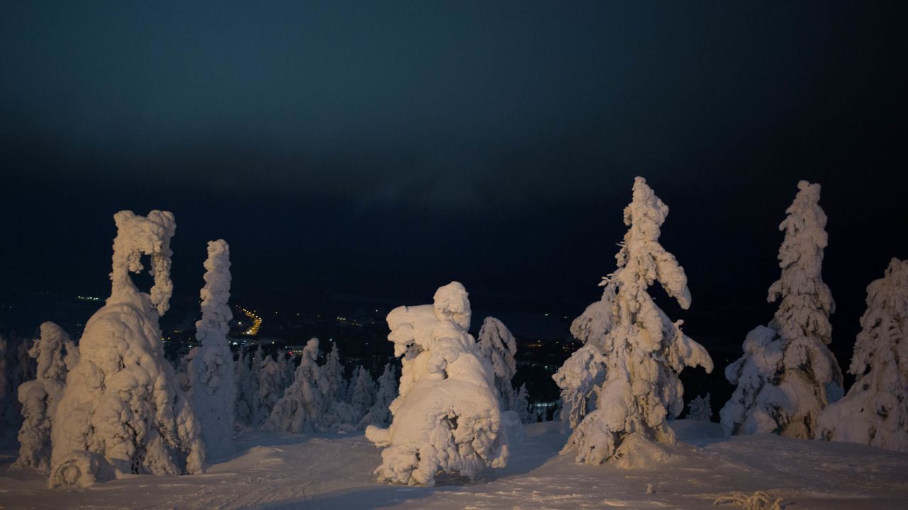 <strong>They're coming to get you:</strong> The final ski run of the night goes a little faster with these snowy creatures looming over you.