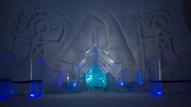 <strong>Luvattumma Ice Hotel:</strong> The family-run and built Luvattumma Ice Hotel is built every winter from frozen river ice. Its interior is sculpted using a snow cannon.