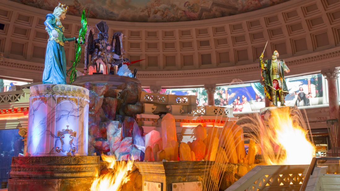 <strong>Fall of Atlantis show. </strong>This free animatronic spectacle inside the Forum Shops at Caesars Palace tells the story of the Lost City of Atlantis, and what happens when the ailing King Atlas must decide which of his children should rule (fireballs and a 20-foot winged dragon included). <br />