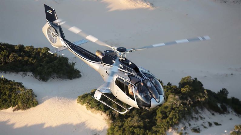 <strong>Airbus H130: </strong>The Airbus H130 is a single-engine rotorcraft with room for one pilot and up to seven passengers. Airbus says it's the quietest helicopter on the market in its category, with a noise signature 7 dB below requirements. 