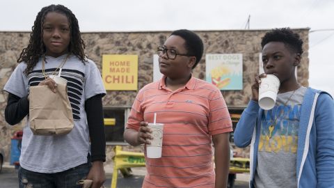 Michael Epps, Shamon Brown and Alex Hibbert in "The Chi." 
