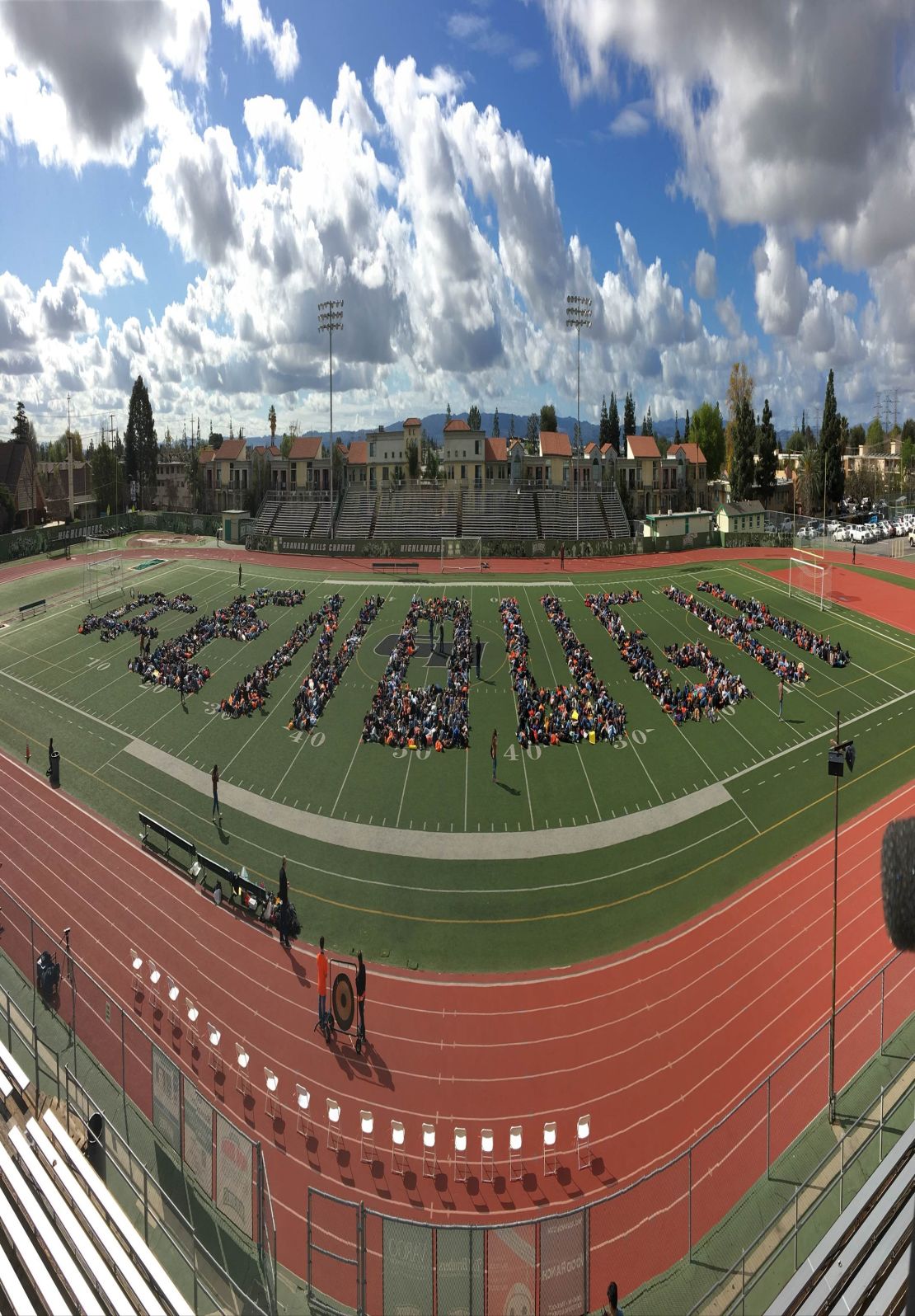 Students spell out enough