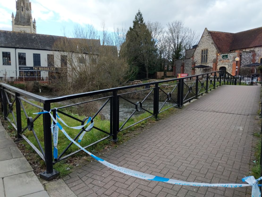 A police line warns resident against  entering into an area of ongoing investigation. 