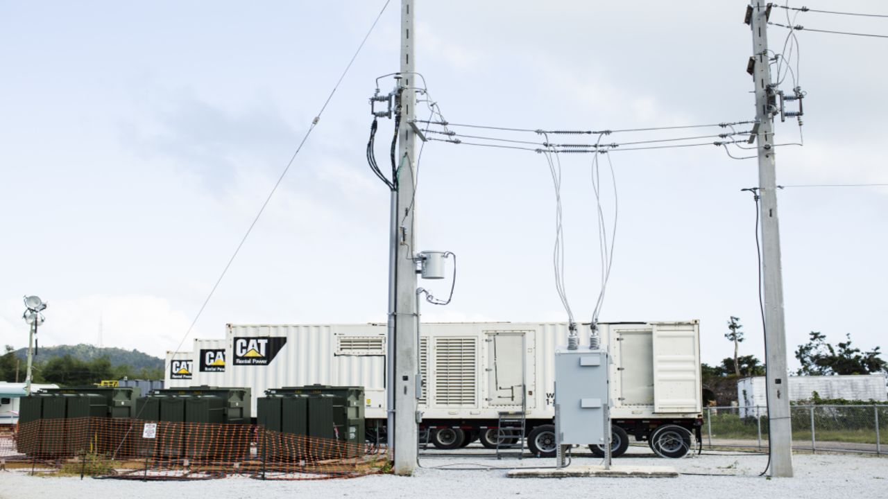 The US government installed three emergency generators in Maunabo to try to re-electrify the town.