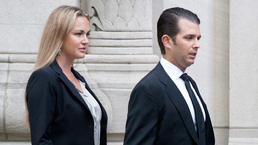 NEW YORK, NY - SEPTEMBER 07:  Donald Trump Jr. (R) and wife Vanessa Trump attend the Joan Rivers memorial service at Temple Emanu-El on September 7, 2014 in New York City. Rivers passed away on September 4, 2014 after suffering respiratory and cardiac arrest during vocal cord surgery on August 28, 2014.  (Photo by D Dipasupil/Getty Images)