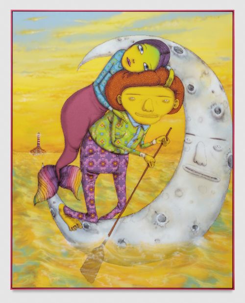 The brothers claim to dream in the shade of yellow that features across their artworks. This work is part of their new exhibition "<a href="http://www.lehmannmaupin.com/exhibitions/2018-03-26_osgemeos" target="_blank" target="_blank">Déjà Vu</a>" at Lehmann Maupin in Hong Kong. 