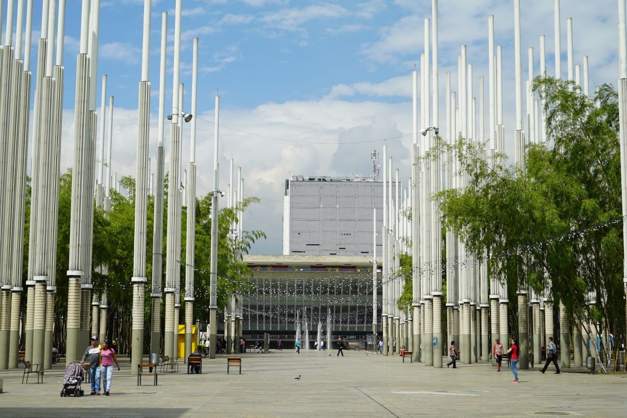 <strong>Urban renewal: </strong>Parque de las Luces was once a gathering place for the city's homeless, but it has been revitalized and features a forest of towering light poles.
