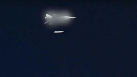 A Russian fighter jet launches its new Kinzhal missile in this image that was made from footage posted on the Russian Defense Ministry website on Sunday, March 11. President Vladimir Putin said earlier this month that the missile could deliver a warhead at hypersonic speed and pierce US defenses. US Defense Secretary James Mattis expressed skepticism at <a href="https://www.cnn.com/2018/03/11/world/russia-says-it-has-tested-successfully-advanced-hypersonic-missile/index.html" target="_blank">Russia's recent weapon claims.</a>