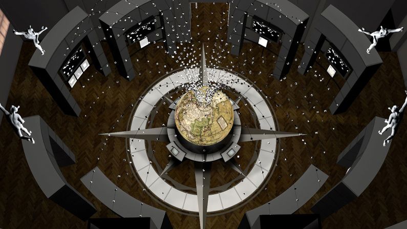 <strong>Brilliant discoveries: </strong>Meanwhile the third room delves deep into the diamond trade, with a large globe showing how diamonds arrive in Antwerp from all over the world. 