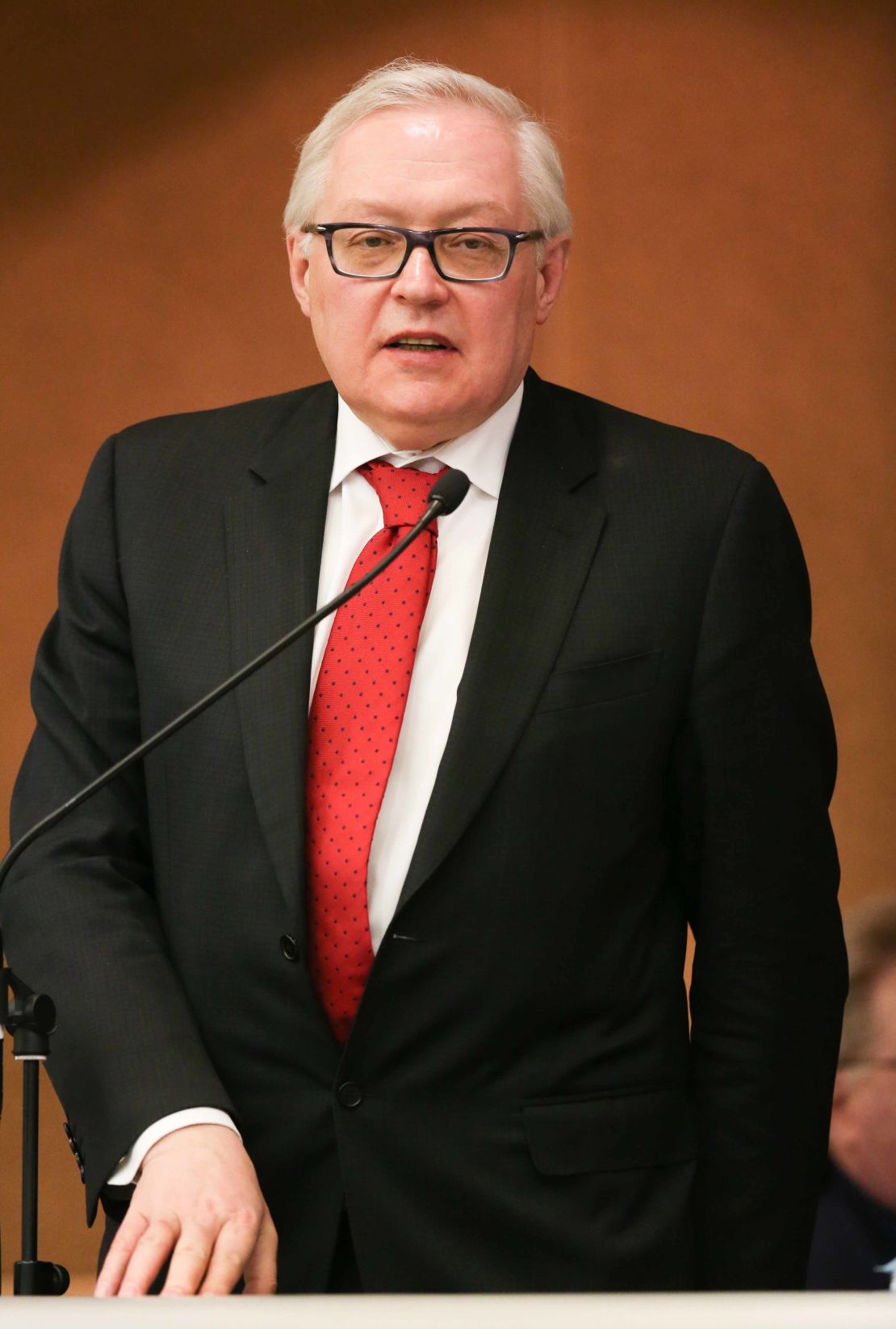 Deputy Foreign Minister Sergei Ryabkov speaks at a plenary meeting of the Russian State Duma in February.