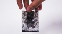 Carbon particles collected from the air with breathe.