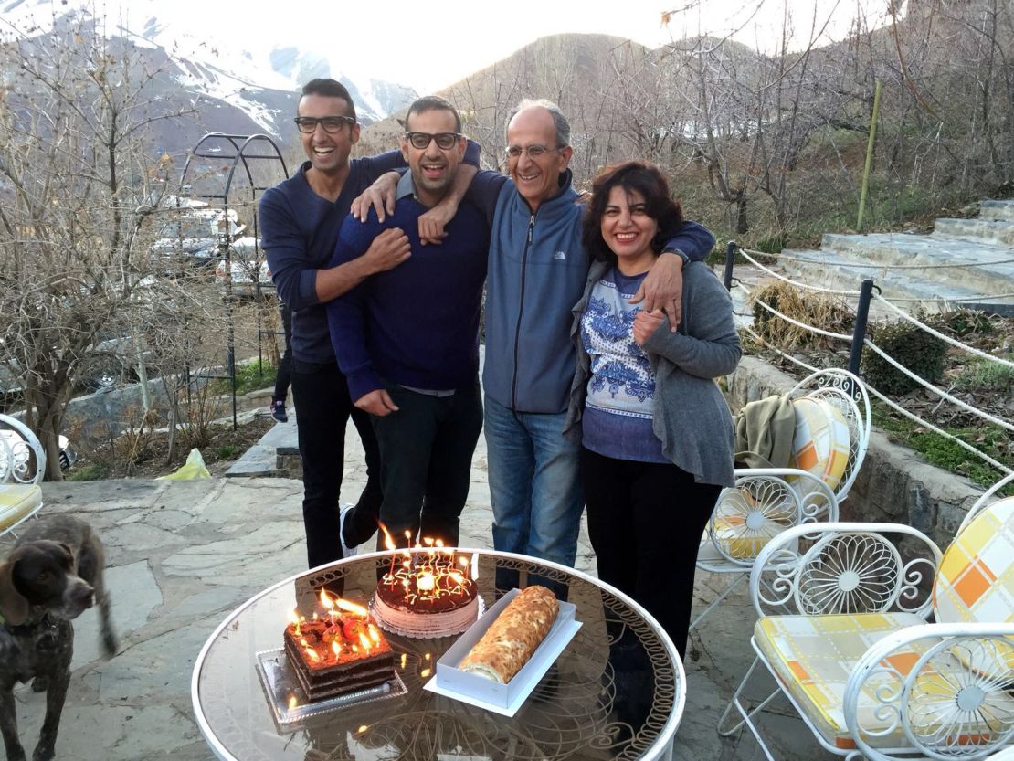Ramin and Mehran Seyed-Emami with their father Kavous, who died in a Tehran prison, and mother Maryam.