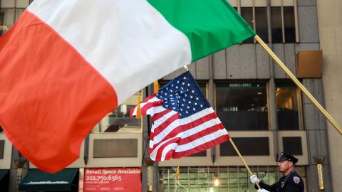 irish and american flags