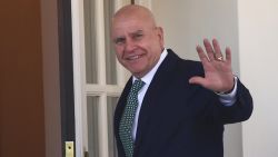 National security adviser H.R. McMaster waves as he walks into the West Wing of the White House in Washington, Friday, March 16, 2018.