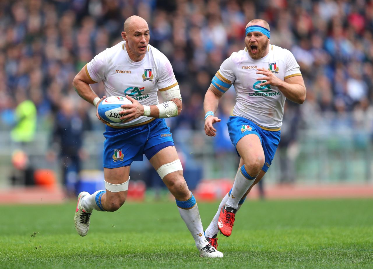 For Italian captain Sergio Parisse (left), the defeat meant he became the first person ever to lose 100 test matches. His side failed to pick up a win in the Six Nations for the third season in a row. 